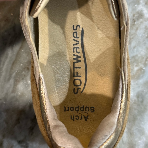 Women’s SOFTWAVES Zora beige brown suede leather platform sneakers- Size 39 - Picture 7 of 9